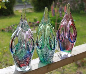 Crystal Bubbles - Emerald - Cranberry Jablonski Glass Ornaments