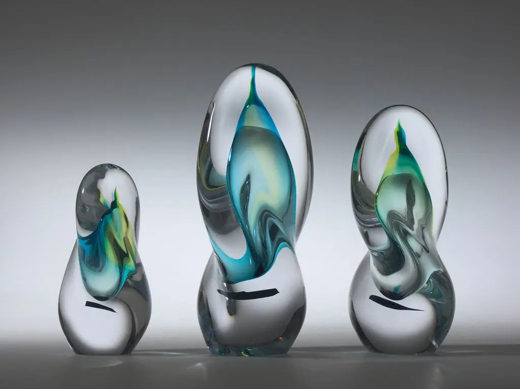 Light Blue Twisted Glass Ornaments