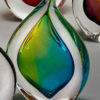 Remi Teardrop Green Lightblue Glass Paperweight
