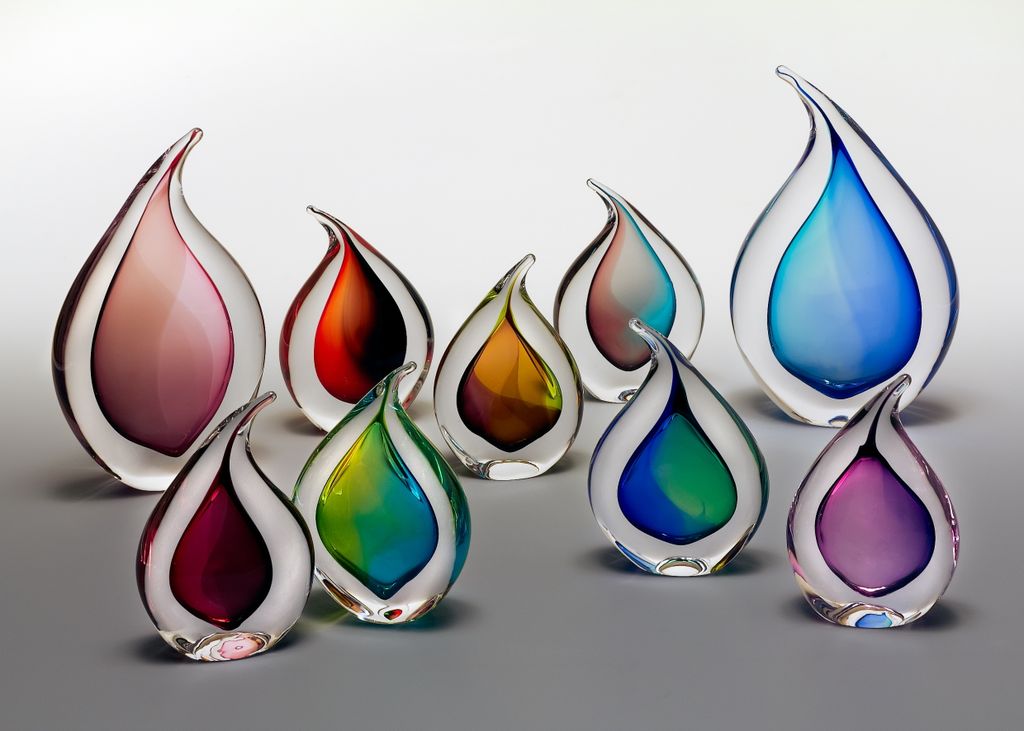 Tear Drop Glass Dark Blue by Remi Kriukas Boha Glass