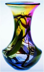 marian pyrcak hand blown tall glass vase