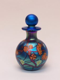Blue California Poppy Round Glass Perfume Bottles