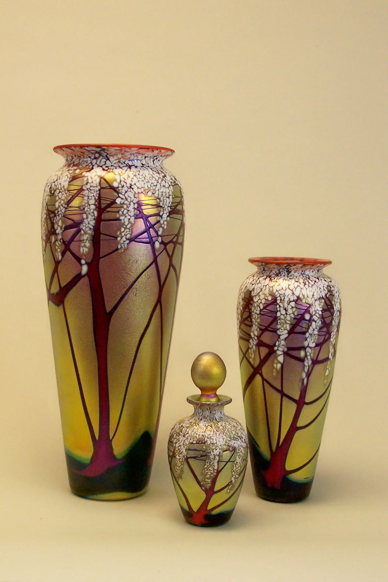 Cherry Blossom Art Deco Perfume Bottles