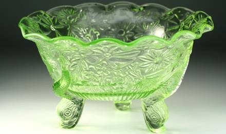 sowerby glass dolphin bowl