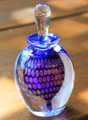 Cobalt Blue Peacock Perfume Bottle