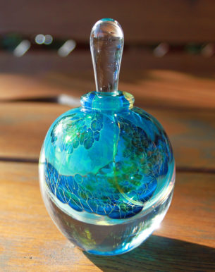 Round Silver Veil Glass Perfume Bottle