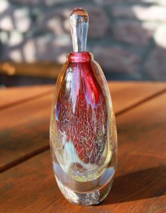 Gold Ruby Glass Perfume Bottle