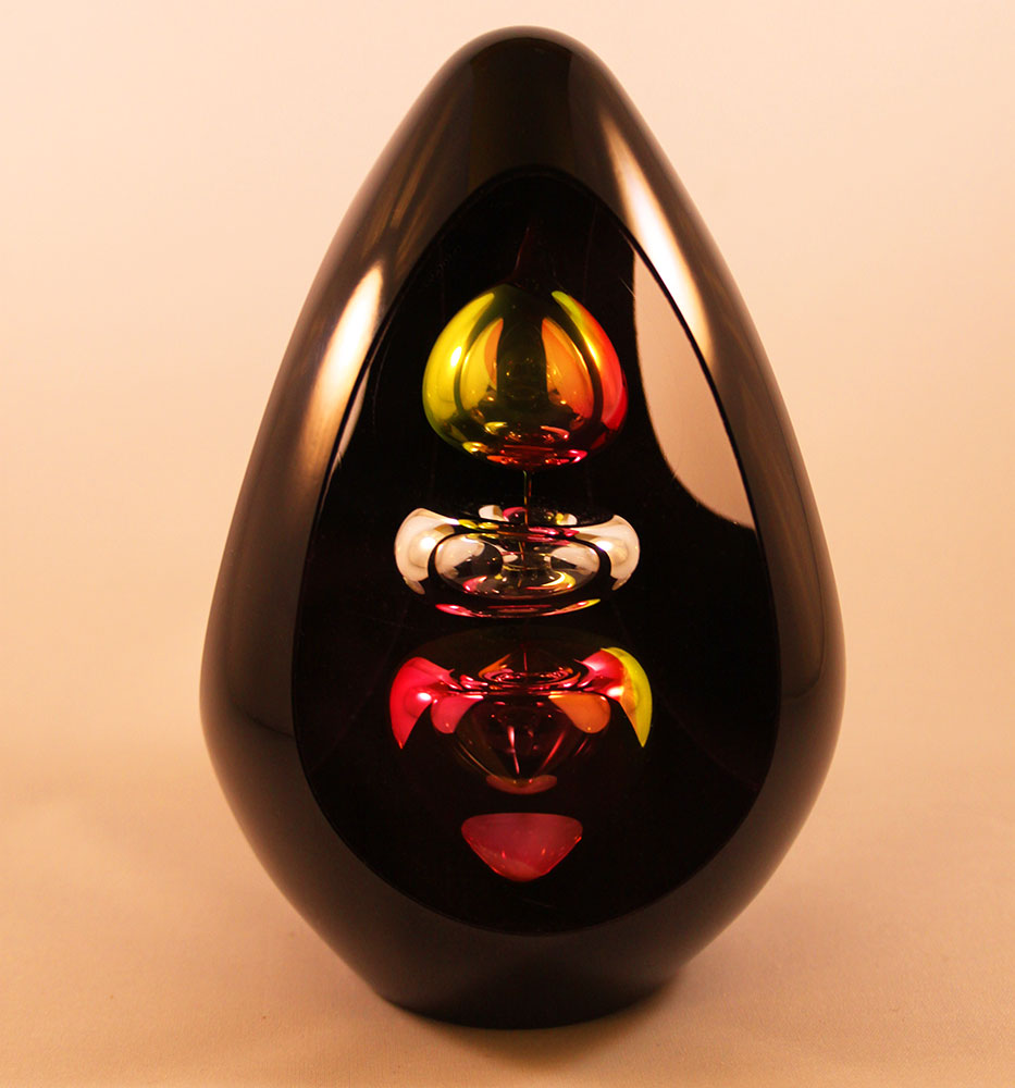 Black Glass Ornaments 'Chrysalis' by Remigijus Kriukas Boha Glass