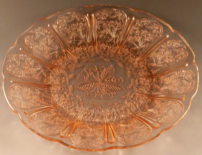 Depression Glass Cherry Blossom Pink Plate