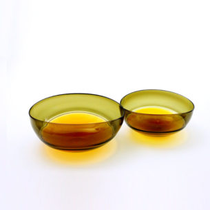 Medium and Small Oval Glass Bowls