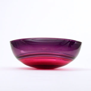 Antique Rose and Purple Glass Bowl