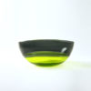 Lime and Grey Oval Encalmo Glass Bowl Side View