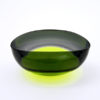Lime and Grey Oval Encalmo Lime and Grey Oval Encalmo Green Glass Bowls Tilted View