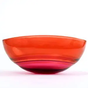 Red Glass Bowl by Stewart Hearn