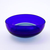 Steel and Cobalt Oval Encalmo Blue Bowls Tilted View