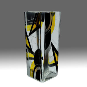 czech art glass deco vase