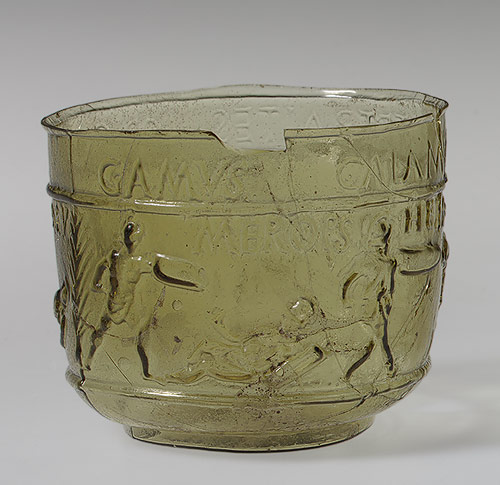 roman glass gladiator cup