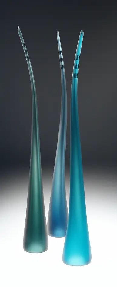 Teal Glass Ornaments Spikes II