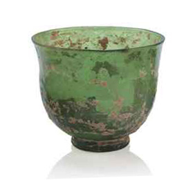 transparent green glass cup tang-liao dynasty 9th-12th century