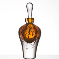crackle glass perfume bottle
