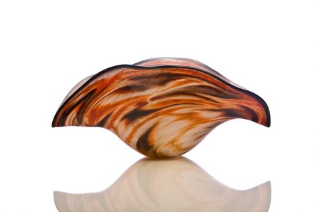orange cosmic tide glass art bowl