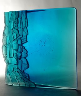 Art Glass Sculpture Blue Cliffs Square
