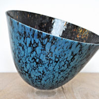 blue glass vessel moonstone