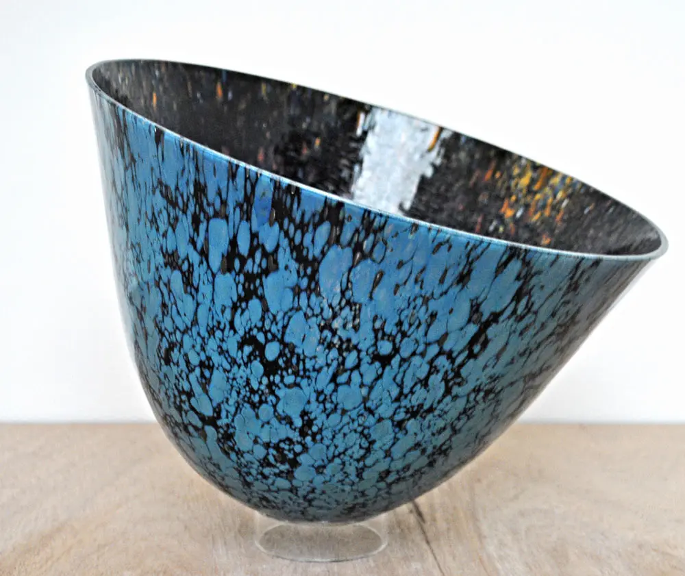 blue glass vessel moonstone