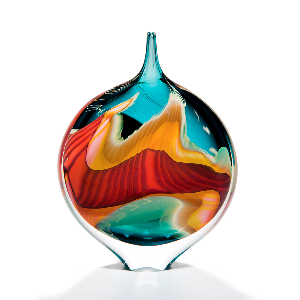 Blown Glass Vessels Green 'Paradiso' Large Dropper Boha Glass