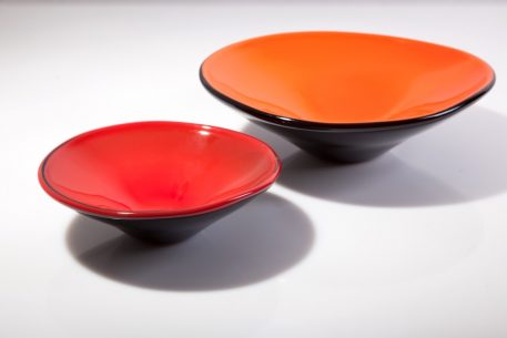 Coloured Glass Plate Red Orange