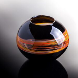 Glass Cane Red Vessel By Hayley Gammon