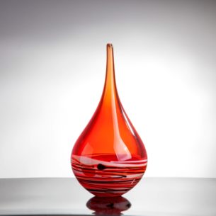 Vessel Glass Teardrop Ornament By Hayley Gammon Red