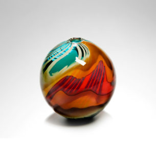 Miniature Glass Ornament Green Paradiso Sphere