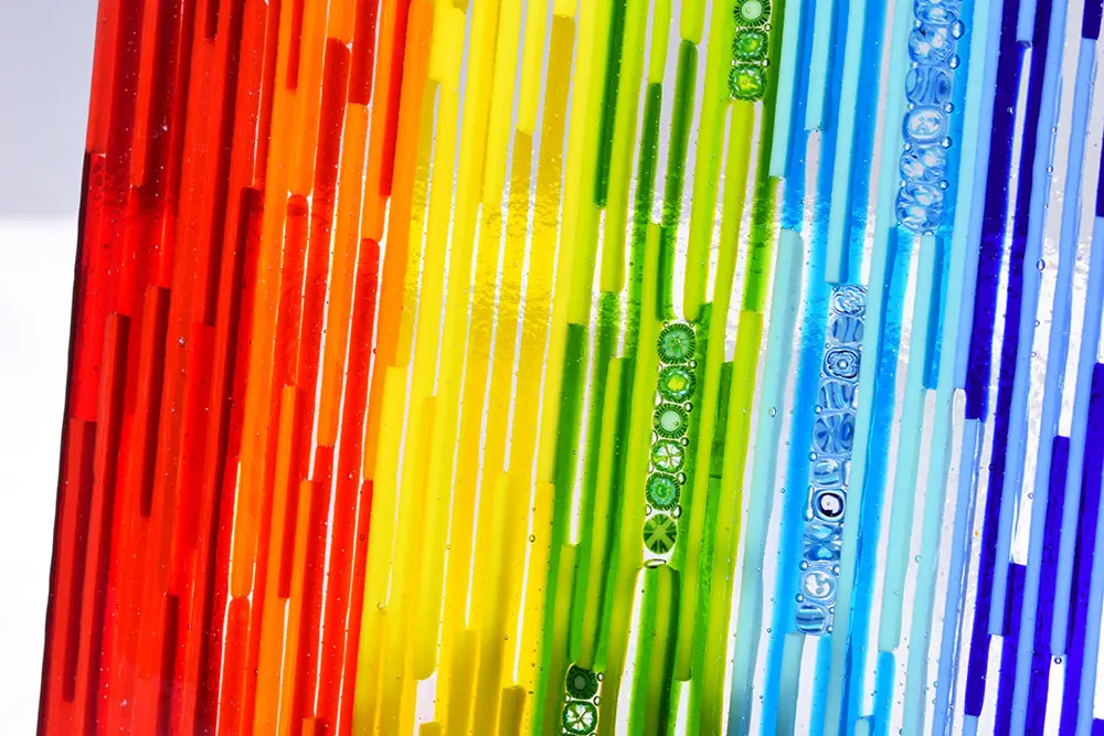 Abstract Glass Art ‘Just A Sliver Please - Rainbow’ by Amanda Charles - Image 2