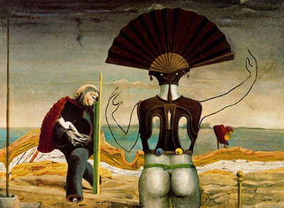 Max Ernst Art Woman old man and flower femme