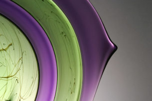 Purple bowl Ashetier Charger with green by stuart