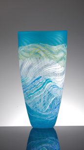 Blue And White Glass Vase