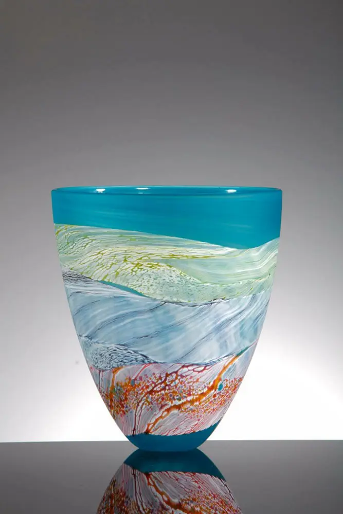 Handmade Glass Bowls 'Sea Shore - Waves' by Thomas Petit - Image 2