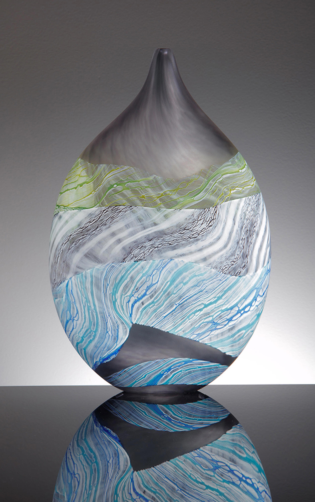 Teardrop Glass Vase Sea Shore Grey Skies By Thomas Petit