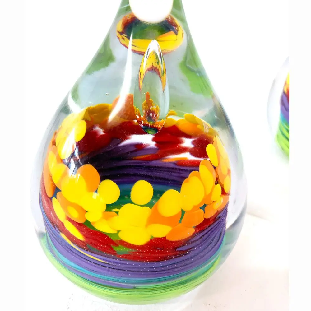 Modern Glass Ornaments ‘Rainbow Twist Points’ by Nicola Steel - Image 2