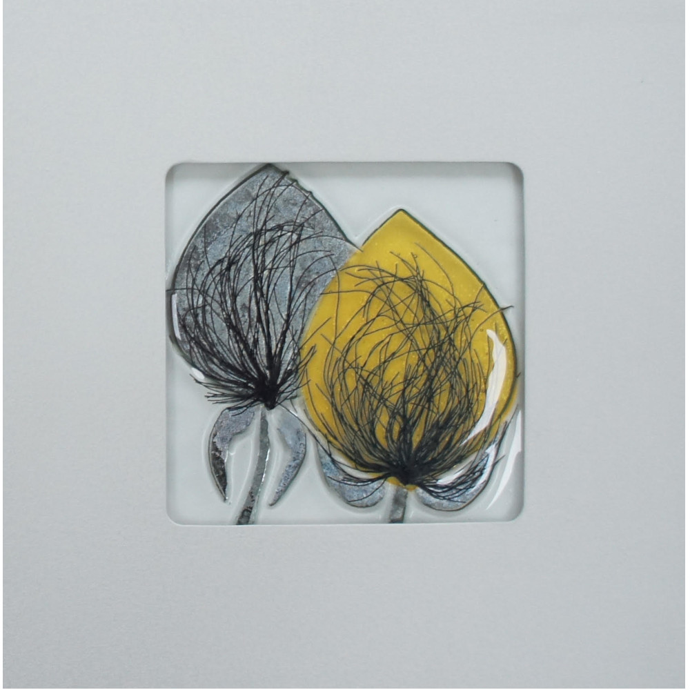  Glass  Wall  Decor  Yellow Clover by Wendy Newhofer Boha 