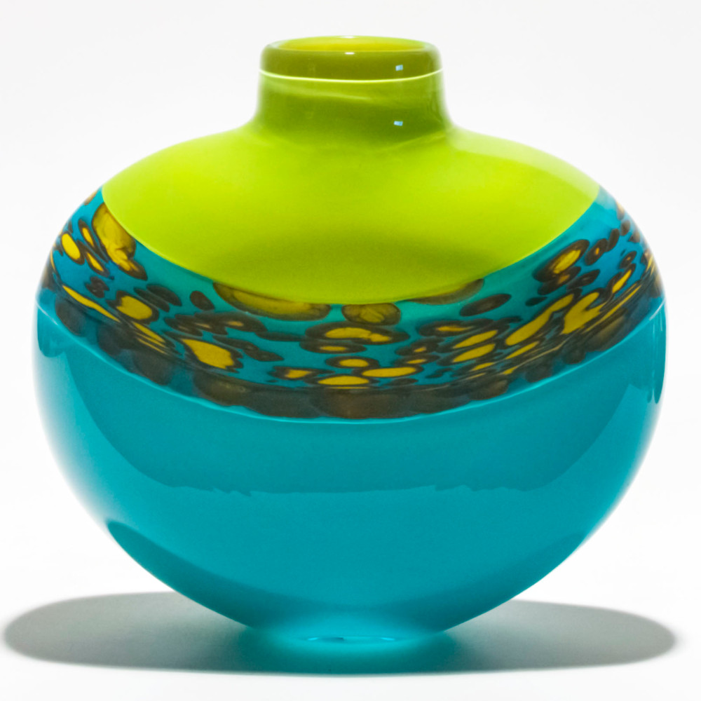 Decorative Vases Lime Yellow Turquoise Turquoise