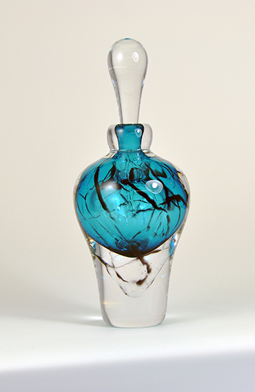 Vintage Glass Perfume Bottle | Teal VINTAGE GLASS PERFUME BOTTLES
