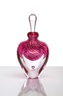 Decorative Glass Perfume Bottle Ruby Red 'Vortex'