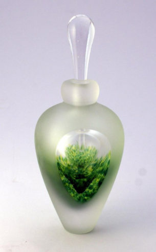 Hand Made Glass Perfume Bottles Mixed Greens Layered