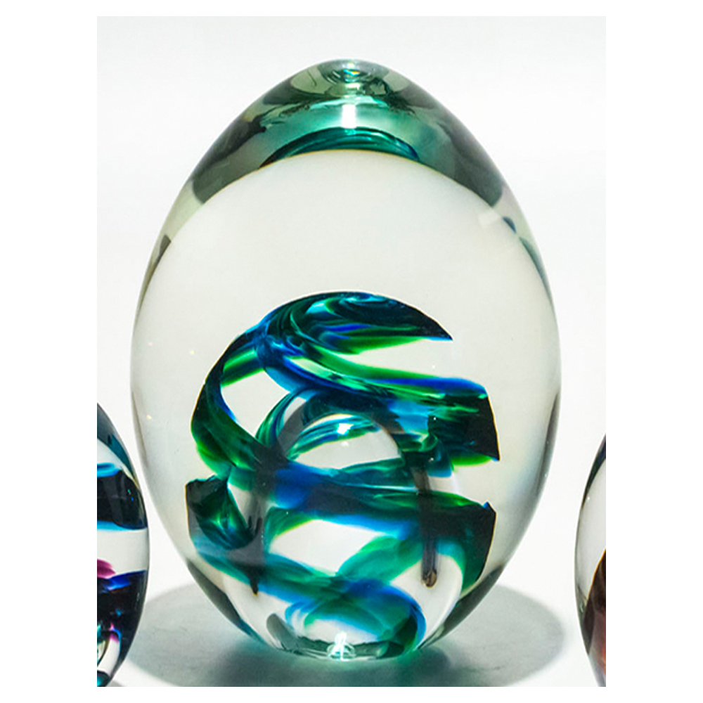 Clear Glass Paperweight | 'Helix' by Michael Trimpol I Boha Glass