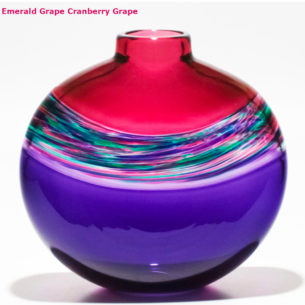 Coloured Glass Vase 'Transparent Banded' by Michael Trimpol