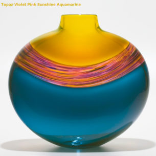 Coloured Glass Vase 'Transparent Banded' by Michael Trimpol