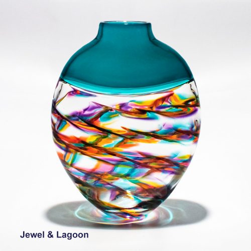 Decorative Glass Vases 'Optic Rib Helix Flat' by Michael Trimpol
