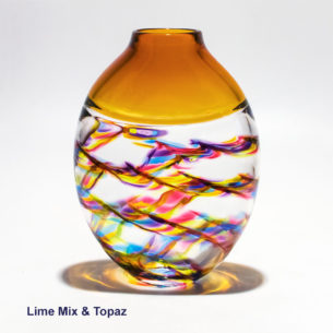 Decorative Glass Vases 'Optic Rib Helix Flat' by Michael Trimpol